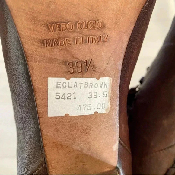 E'CLAT Booties Brown Made in Italy Leather Sz 39.5 - Picture 10 of 10